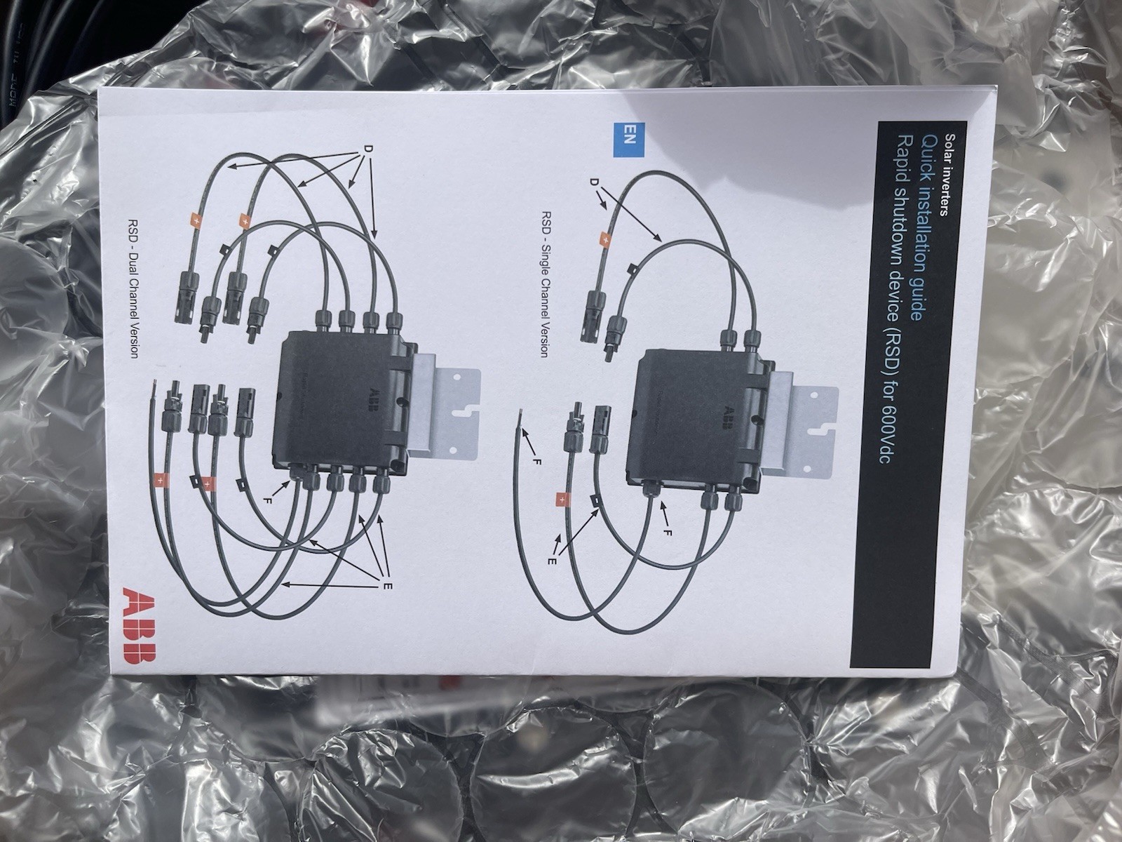 ABB RS2-2PN6-MC4 Solar Rapid Shutdown Device Kit 600V NEW Open Box