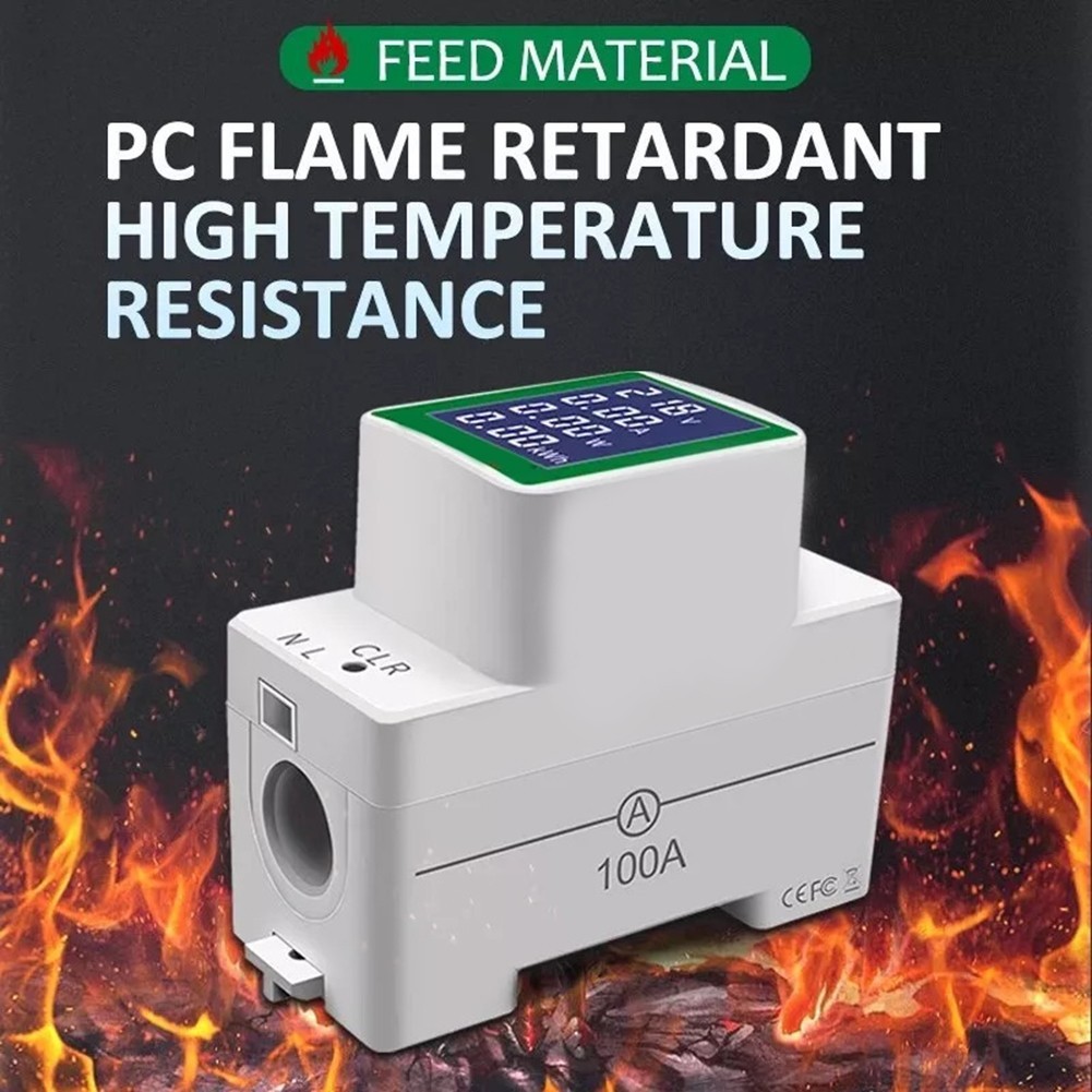 High Contrast Digital Voltmeter AC 50V300V for Easy Reading on Din Rail