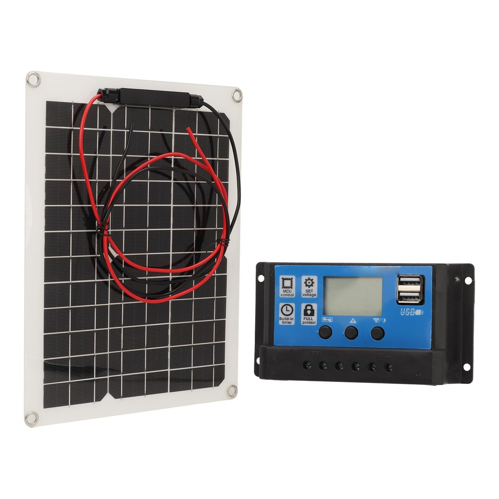 300W Solar Panel Kit DC 12V 24V 50A High Efficiency Solar Charger IP67 Waterp…