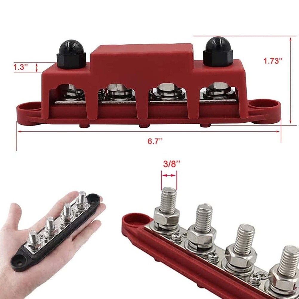 Heavy Duty Busbar Power Distributor 12V 250A for Boats Cars RVs and Trucks