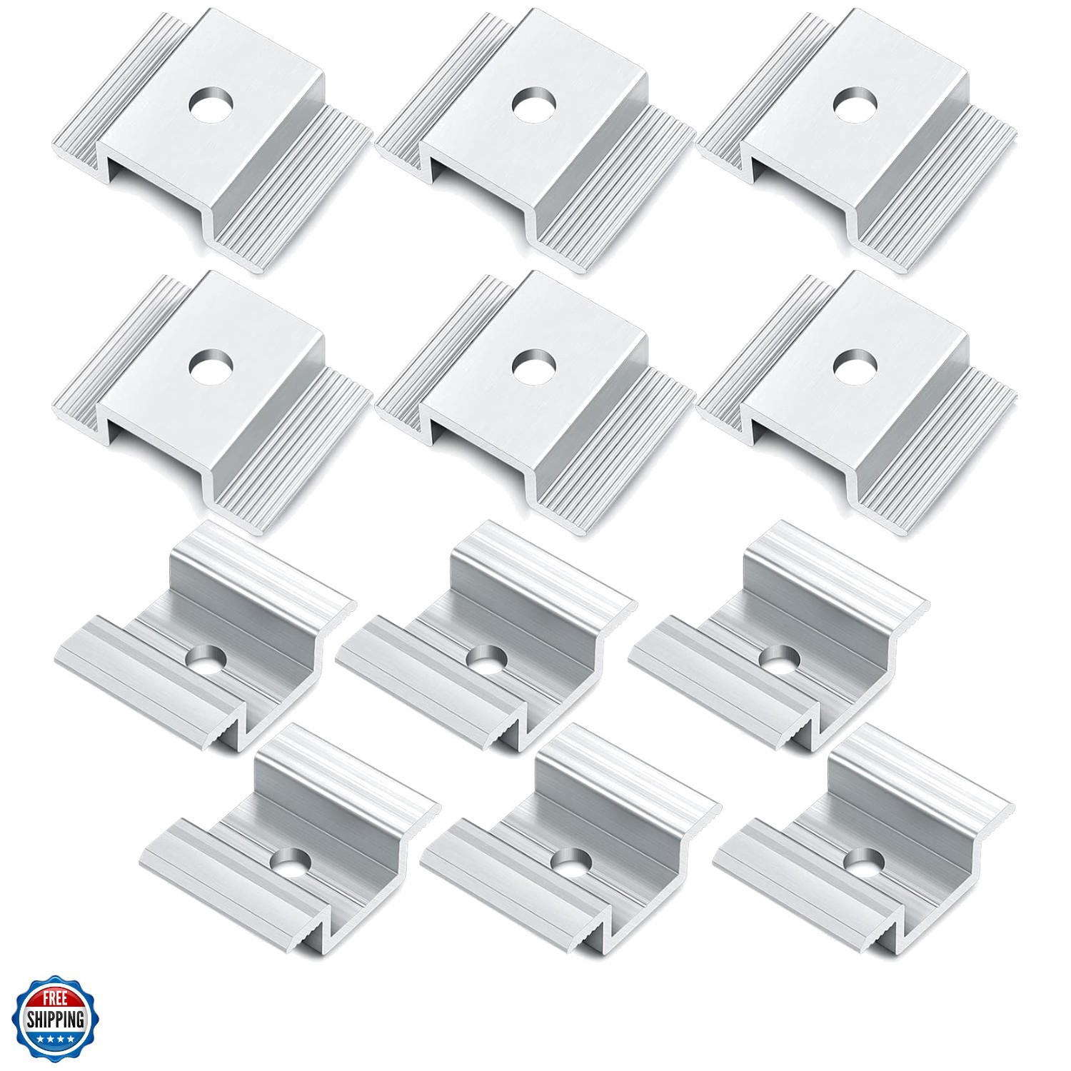 12 Pack Solar Panel Mid Clamps 1.06 Inch Solar Panel Bracket Aluminium Mounti…
