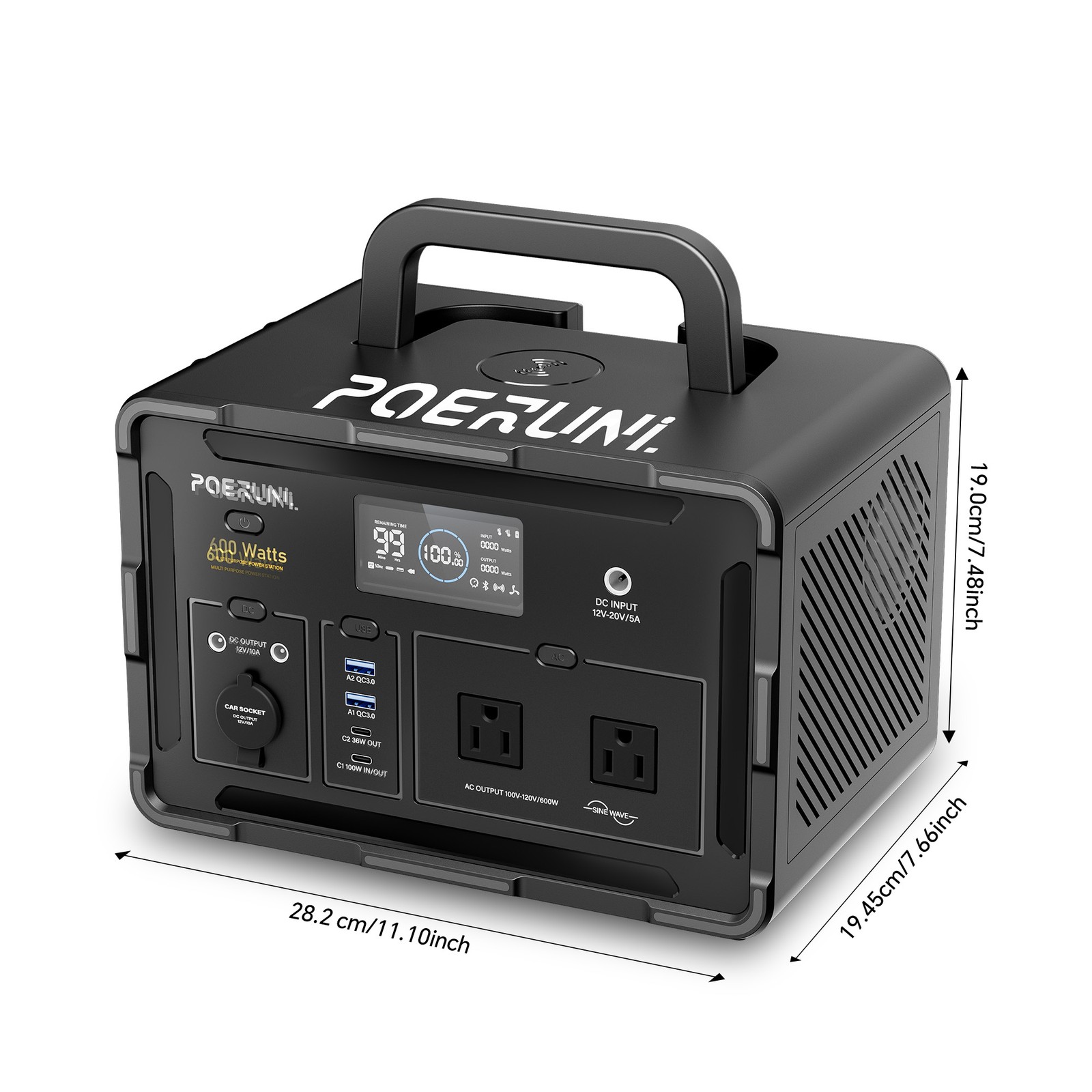 600W/519Wh Portable Power Station Solar Generator For Outdoor Camp Power Sup⁣ply