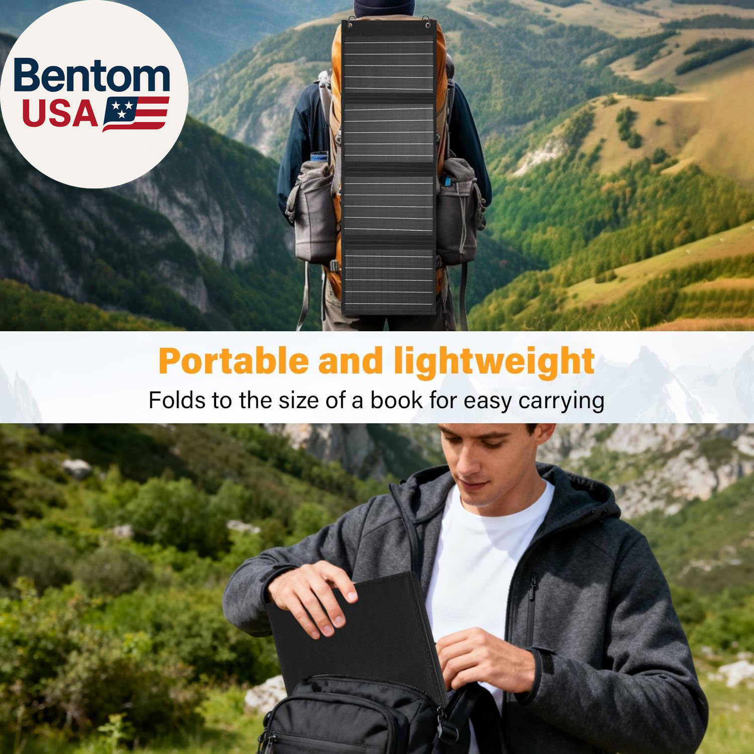 2026Upgrade 40W Foldable Solar Panel Charger,25% High Efficiency Portable N Type