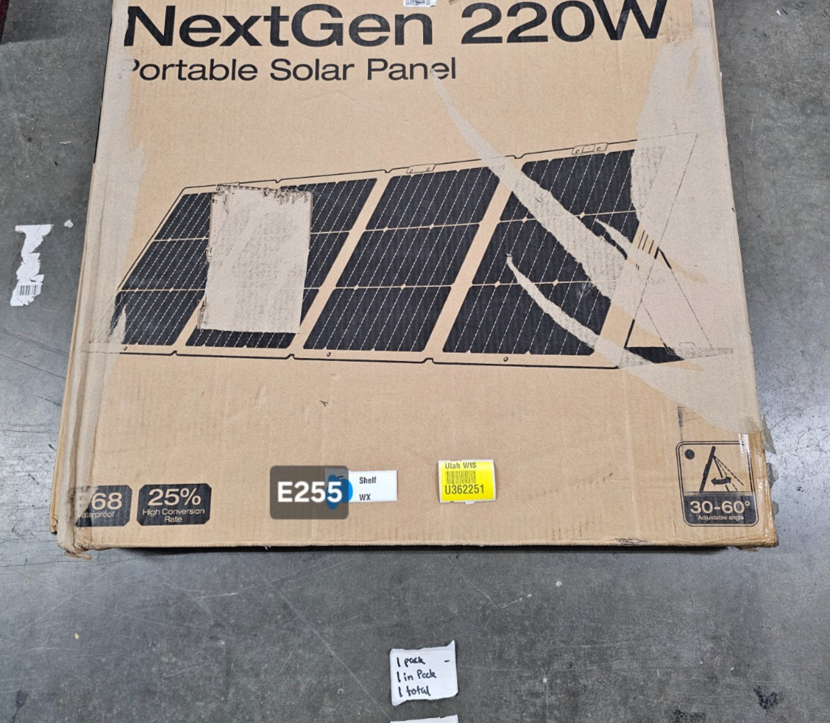 EF ECOFLOW 220 Watt Portable Solar Panel, 25% High Conversion Efficiency