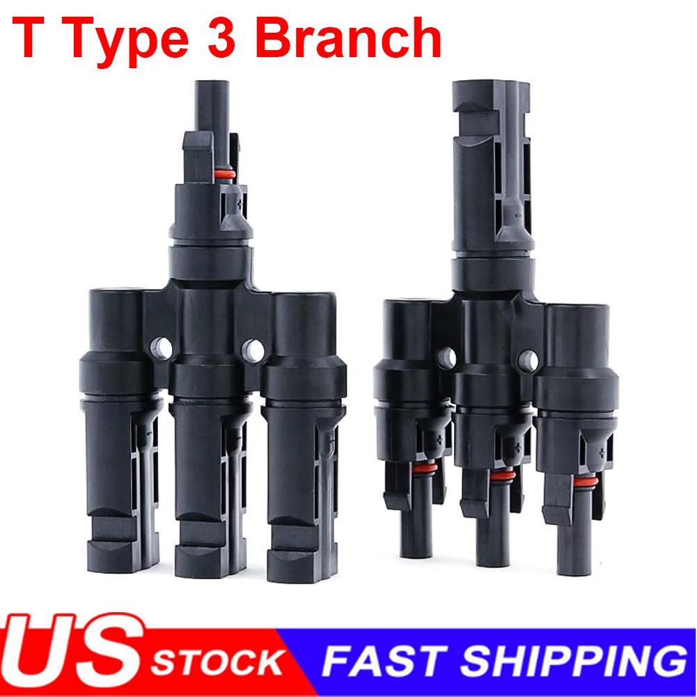 1Pair Solar Panel T Branch Cable Connector Splitter Coupler Combiner M/FFF F/MMM
