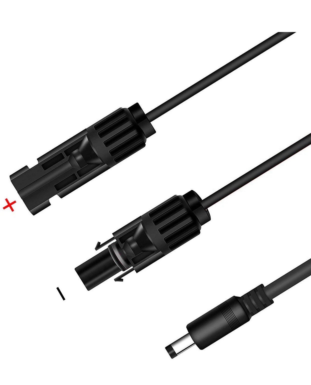 AIMTOM 6.6Ft Heavy Duty Waterproof Solar Male/Female Connector to DC 5.5mm x 2.1