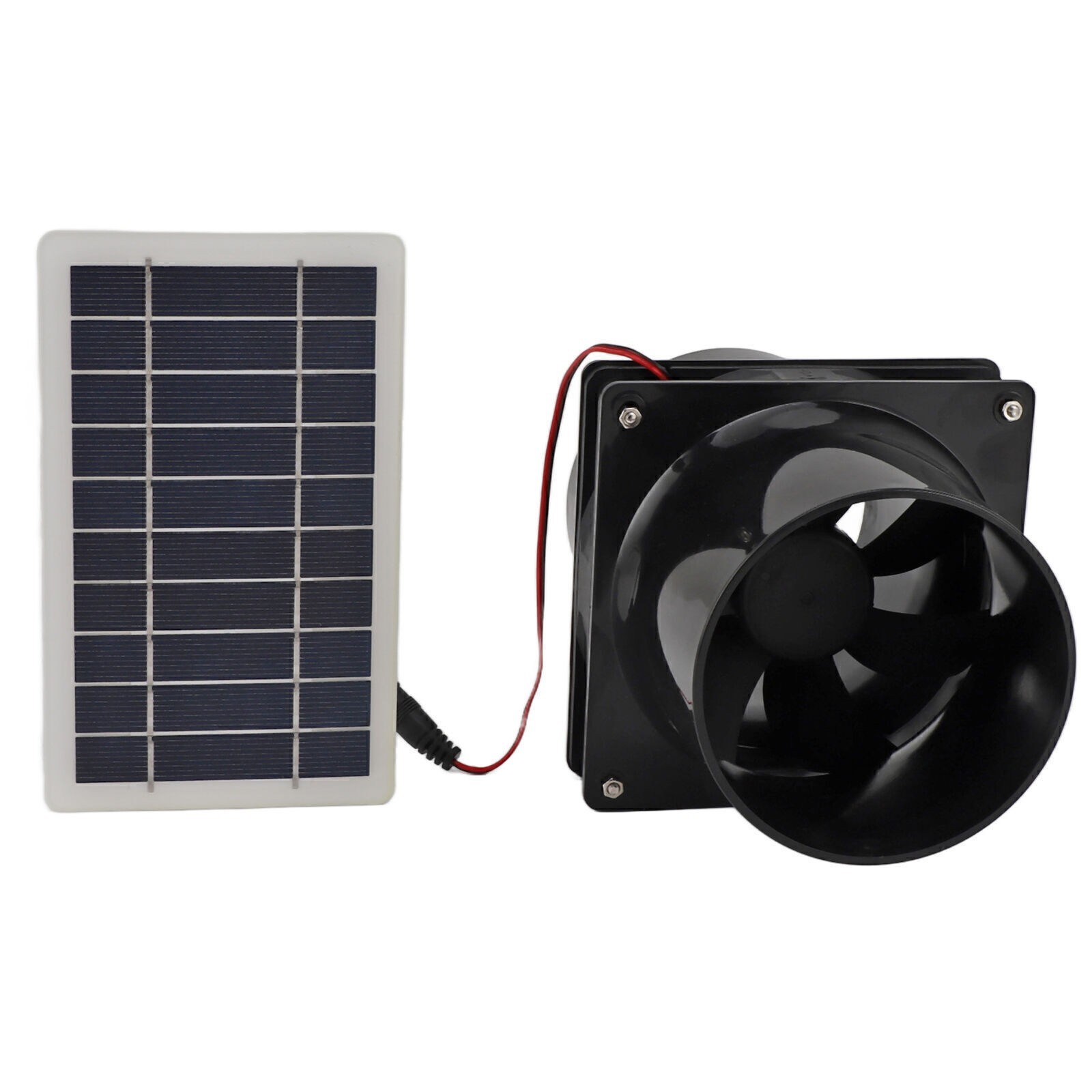 10W 12V Solar Powered Exhaust Fan for Round Pipe ABS Solar Panel Ventilation Fan