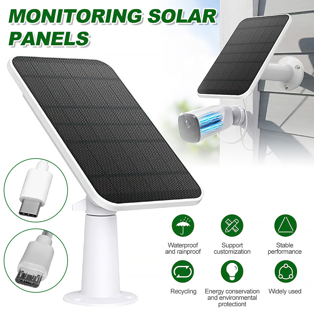 Solar Panel for Micro USB Power CCTV Camera Security Cam Battery Charger 3/4W 5V