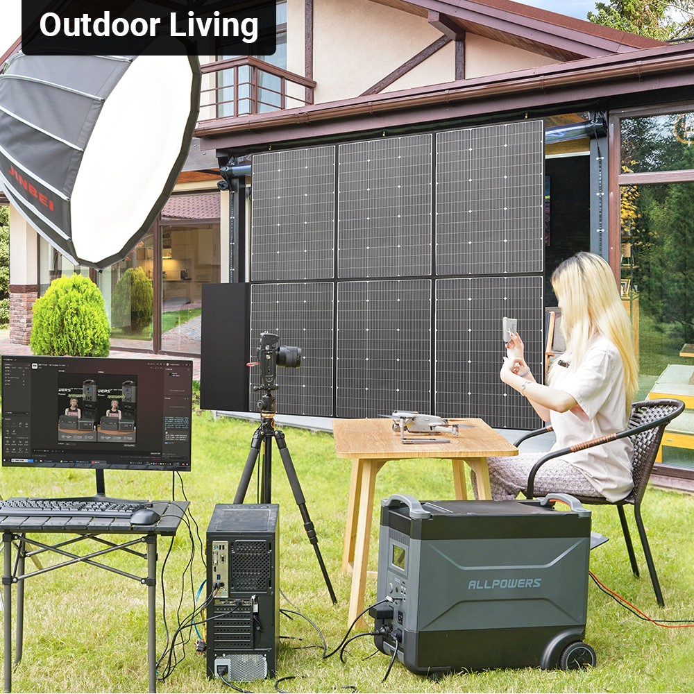 ALLPOWERS 600W Mono Foldable Solar Panel Waterproof IP67 Kit For Bank Generator