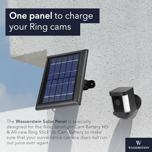 Solar Panel Compatible with Ring Spotlight Cam/Plus/Pro Battery, 2 Pack Black