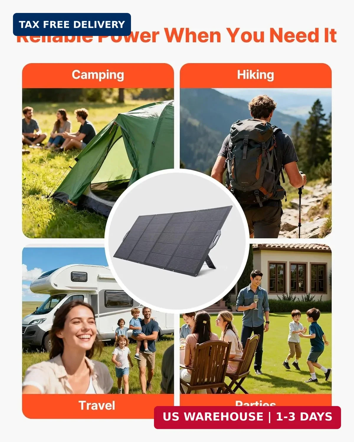 VEVOR 400W Foldable Solar Panel, 24% High-Efficiency Portable Monocrystalline So
