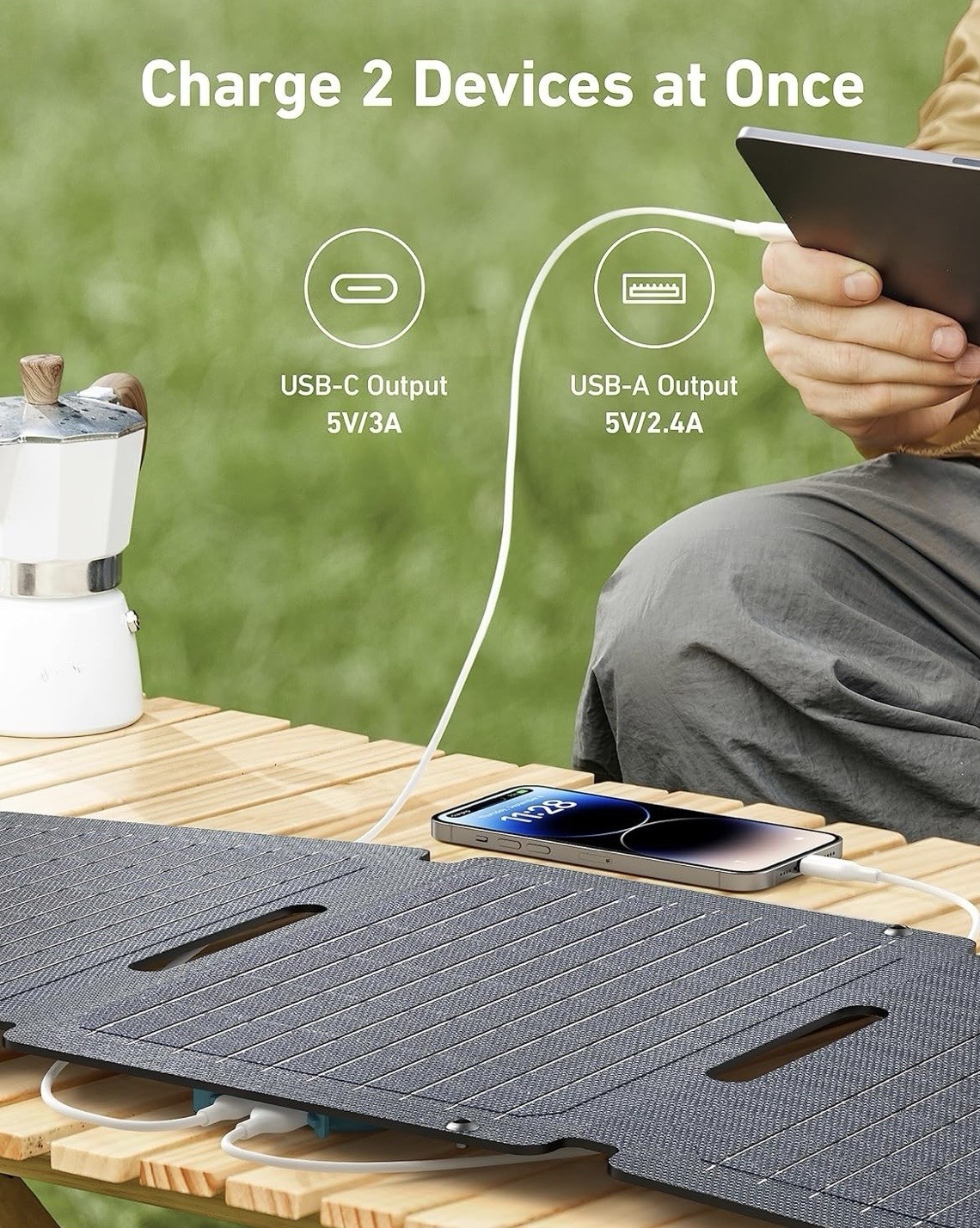 Anker Solix PS30 Solar Panel, 30W Foldable Portable Solar Charger, IP65 Water an