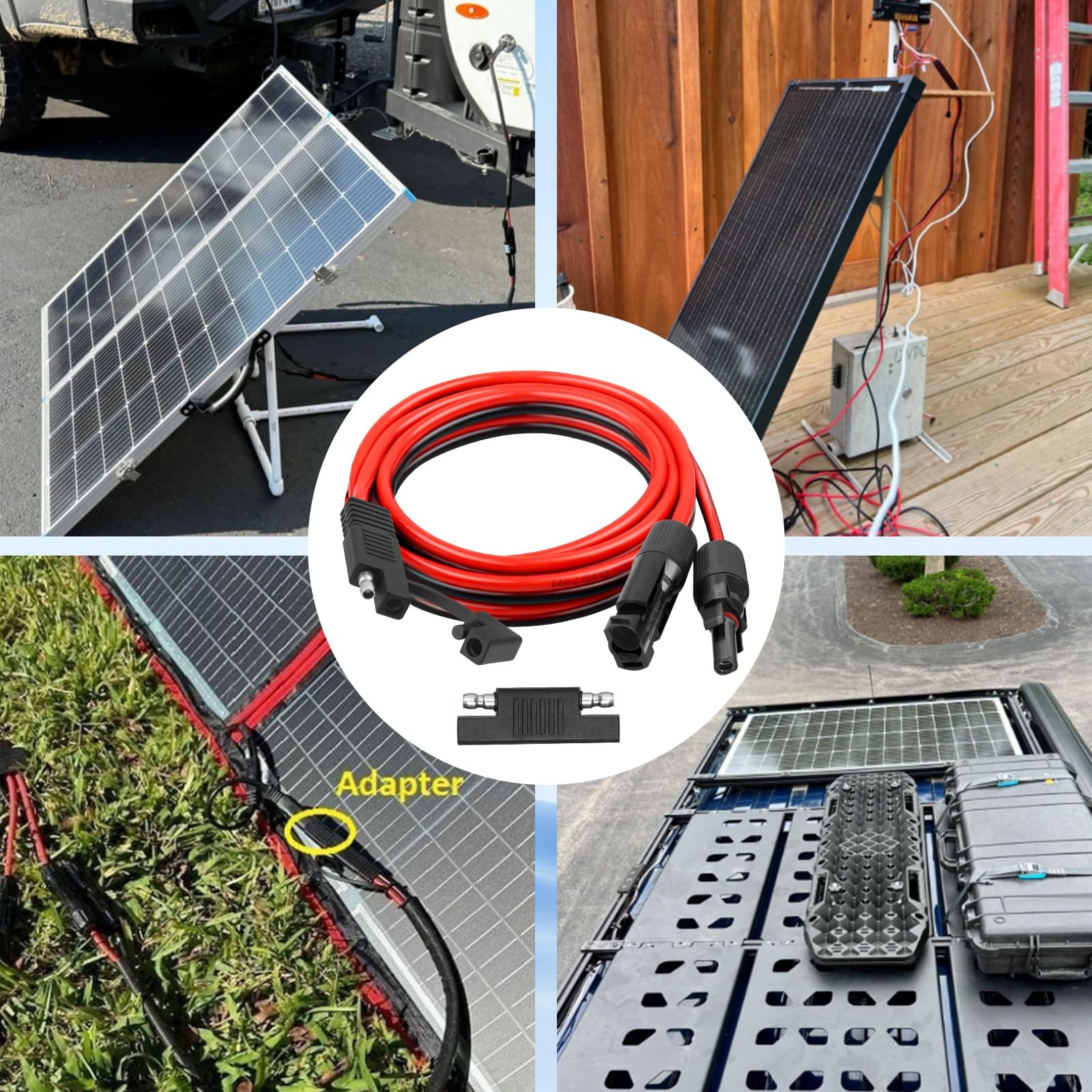 10AWG SAE to Solar Panel Connector Cable 6FT, Heavy-Duty Tinned Copper, Solar…