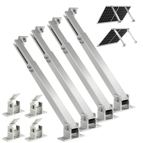 Adjustable Solar Panel Mounting Brackets Set, 14-27IN Tilt Rack for Roof RV Boat