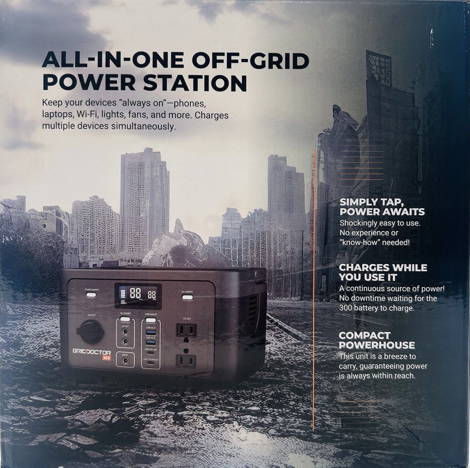 GRID DOCTOR 300 Solar Generator System for Off-Grid Power-CP300A
