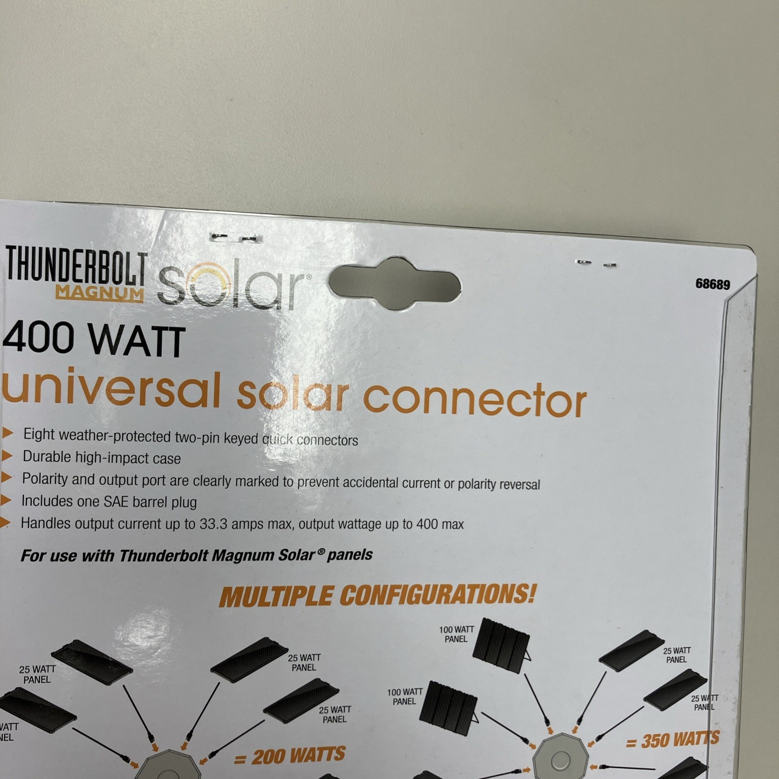 Thunderbolt Magnum 68689 Universal Solar Connector 8 Panel 400W Output Free Ship