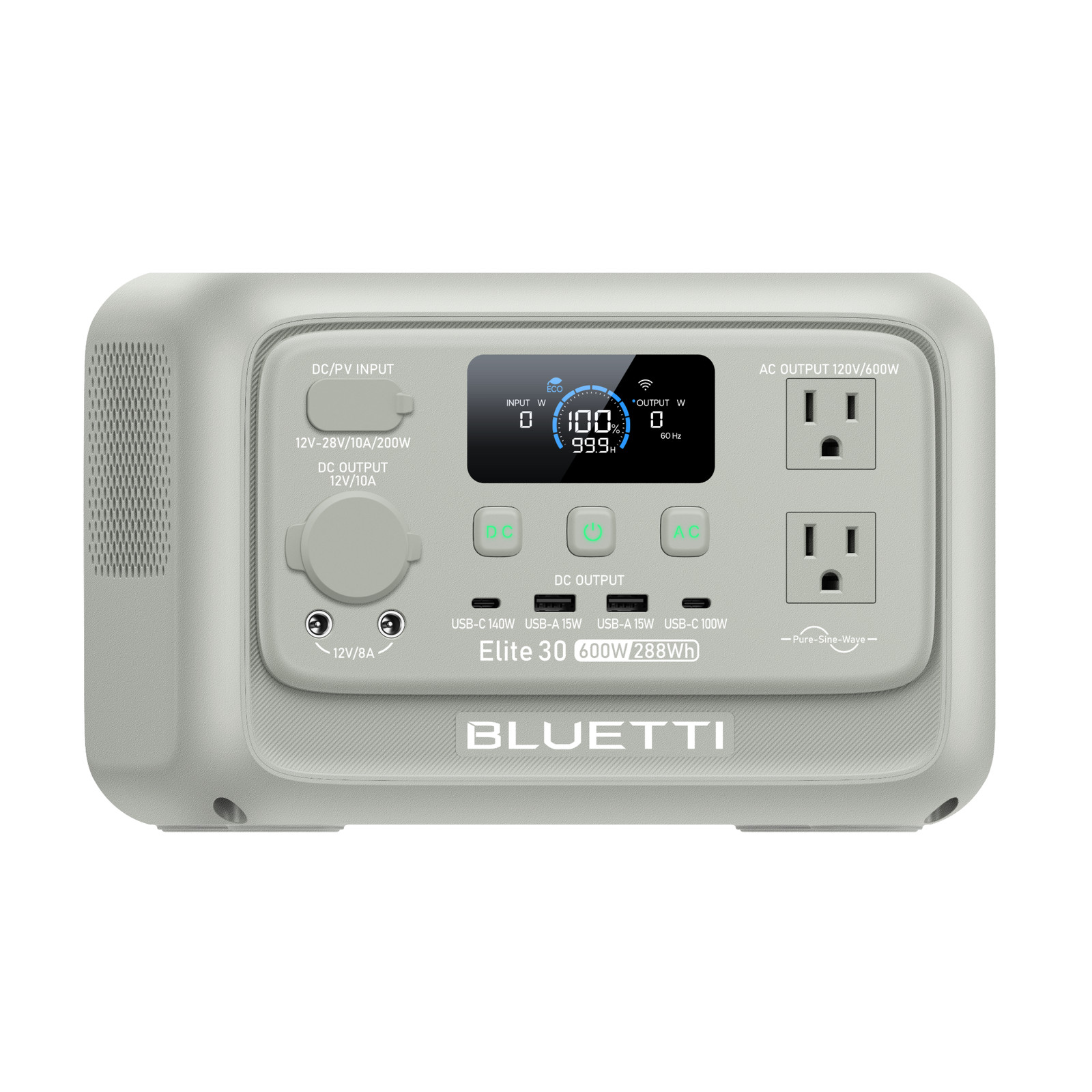 BLUETTI Elite 30 V2 288Wh Light Sand Grey Portable Power Station for Road Trip