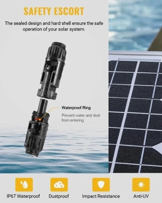 Male Female Wire Cable Connector Set 30A 1000V For Solar Panel Waterproof PVSet.