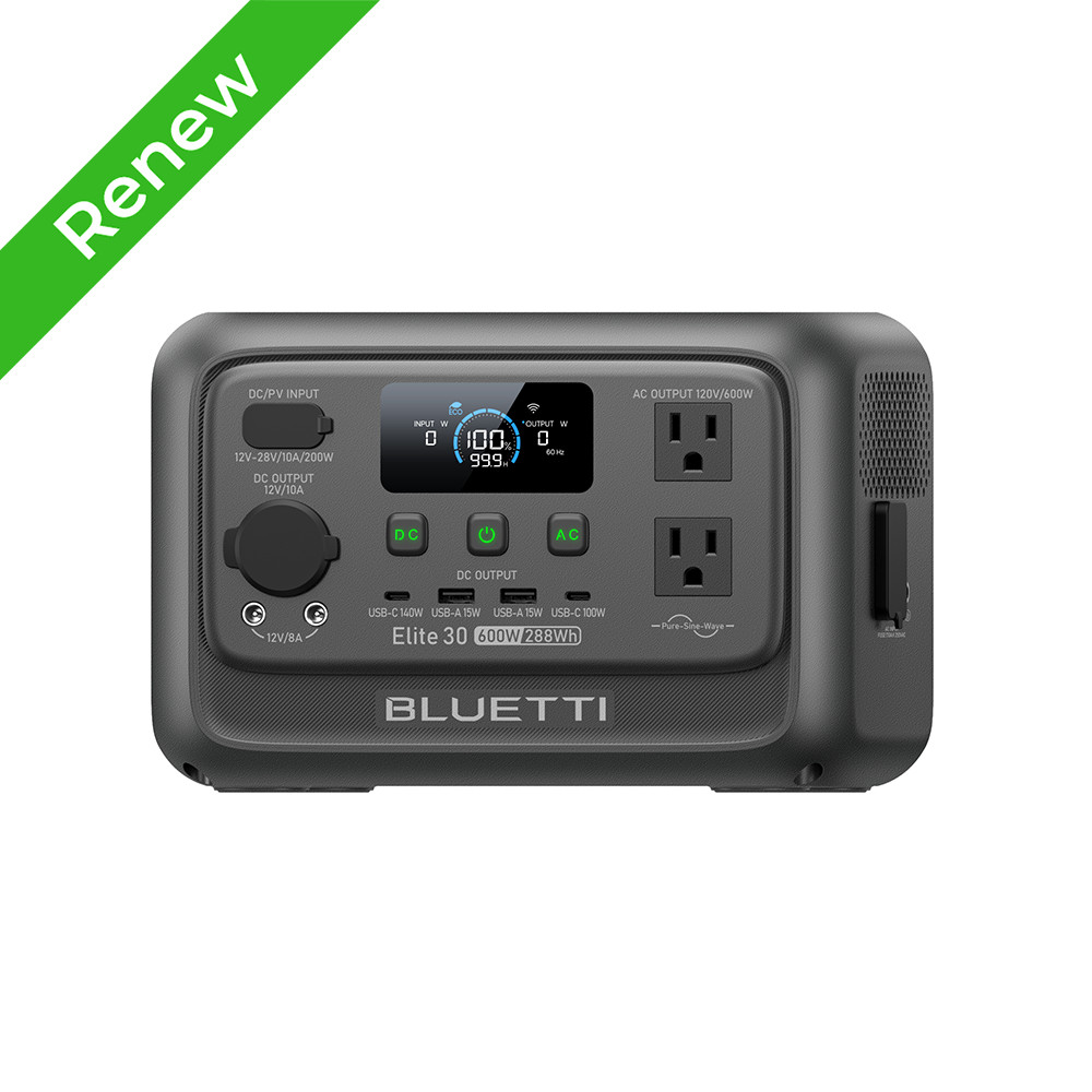 BLUETTI Elite 30 V2 288Wh 600W Portable Power Station Generator for Camping Trip