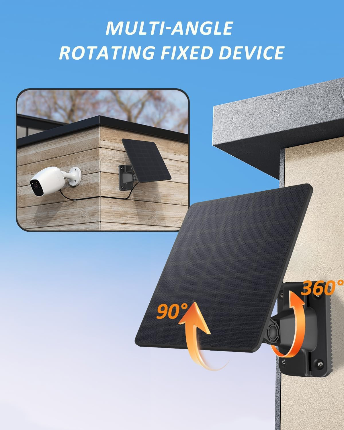 Solar Trail Camera Power Supply, 5000mAh, IP66 Waterproof, High-Efficiency Charg