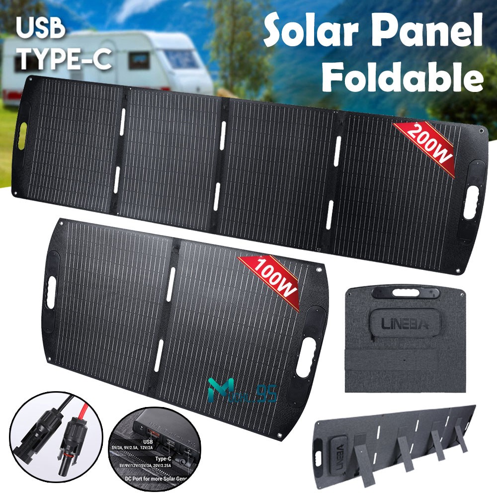 200W 100W Foldable Portable Solar Panel 23% Conversion Efficiency For RV Camping
