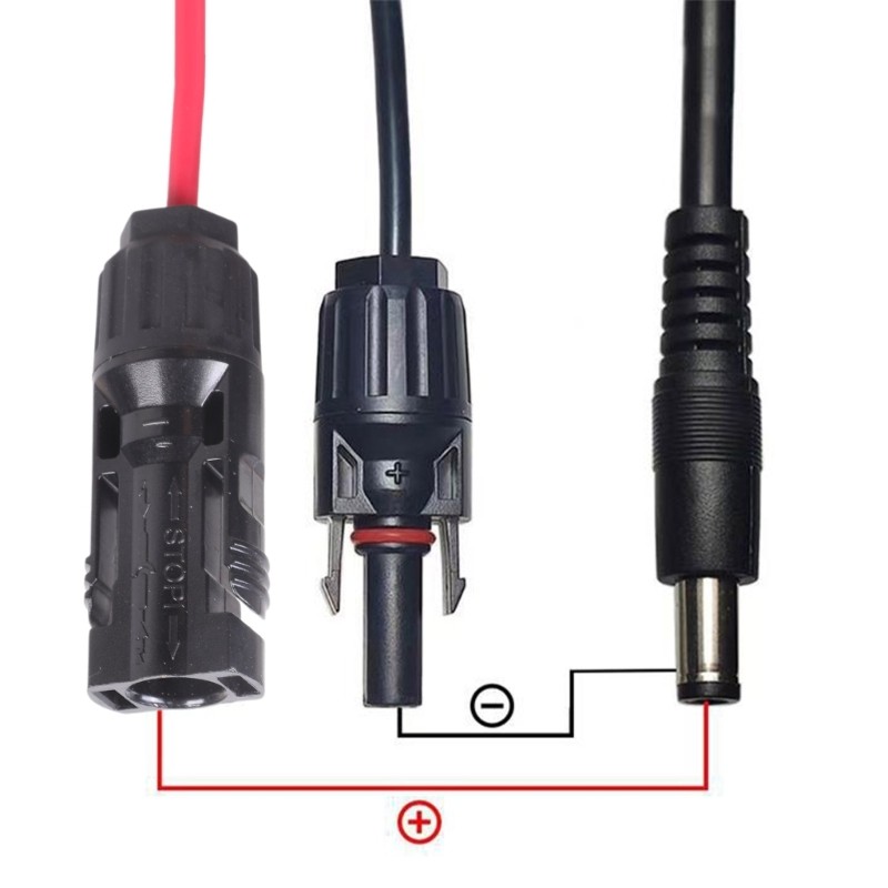Solar Panel Plug to 5.5mmx2.1mm Male Adapter Cable Converters 5.5×2.1mm