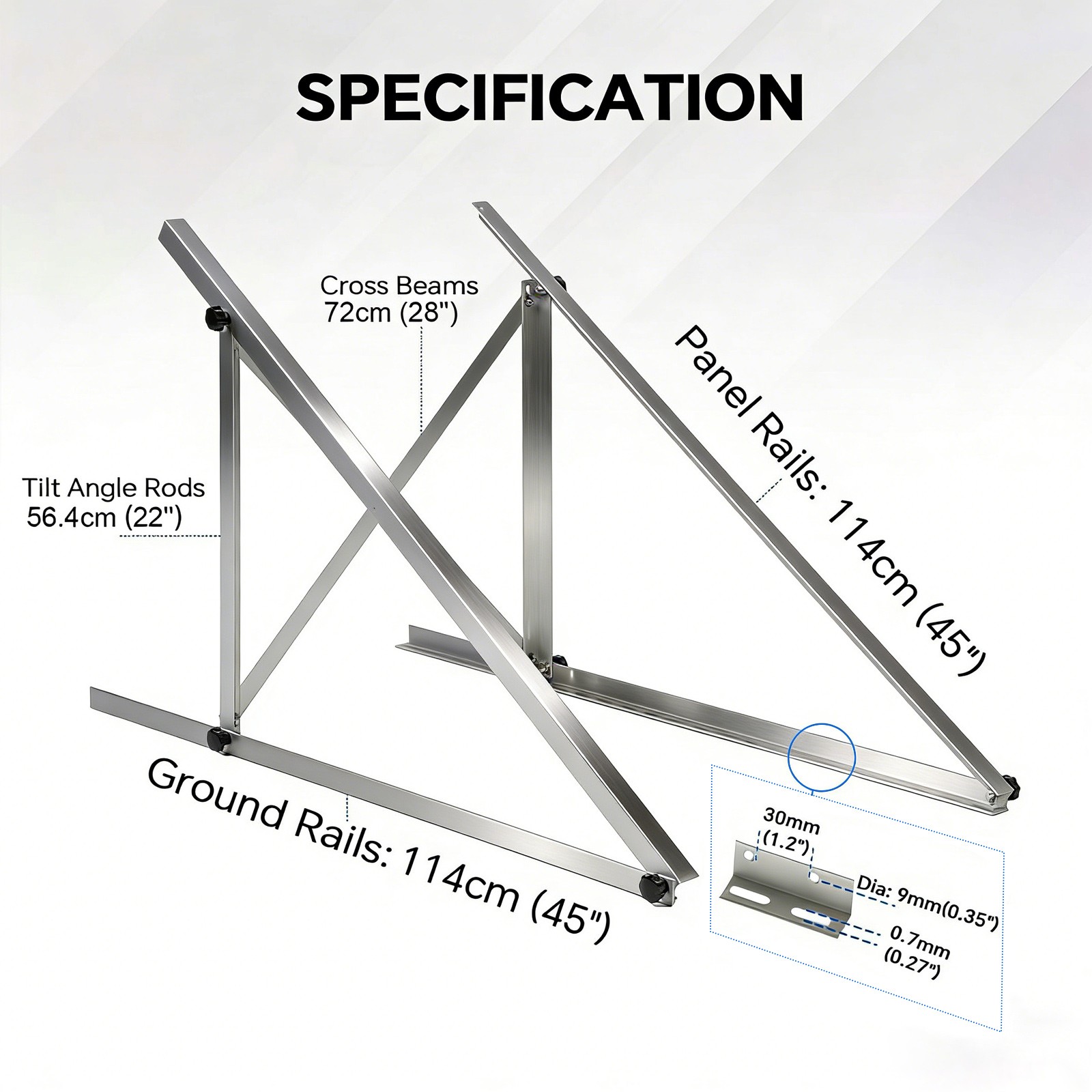 Adjustable Solar Panel Mounting Brackets Kit System for 4 Solar Panels Off-Grid