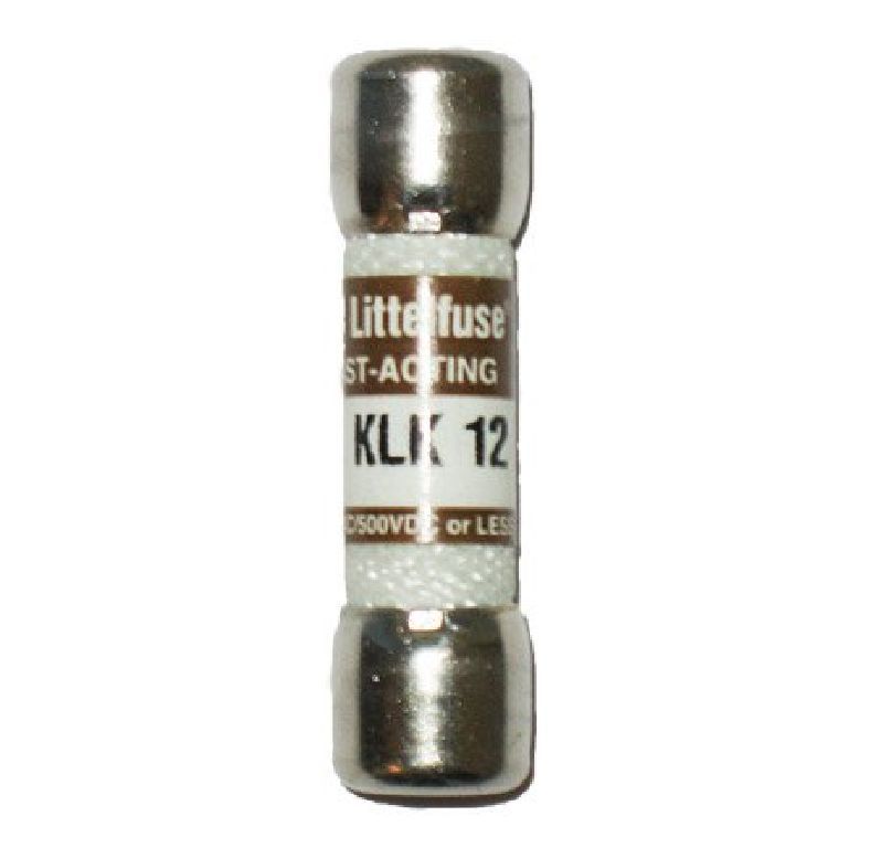 (5) QTY Littelfuse KLK 12 Amp 500VDC /600VAC (littlefuse) 10mmx38mm Midget Fuse