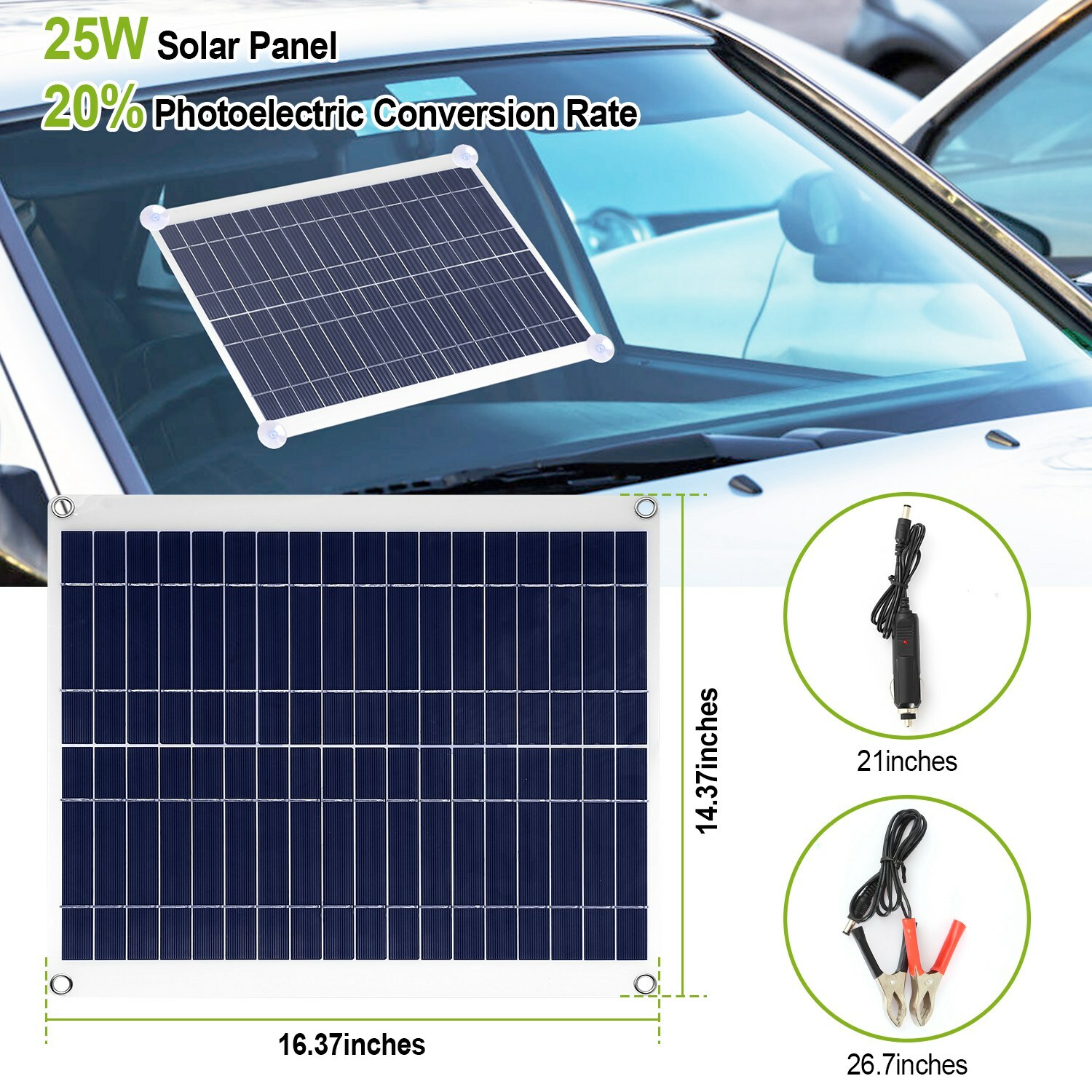 iMountek 25W Watts Solar Panel Kit for 12V Battery Charge Waterproof RV BOAT