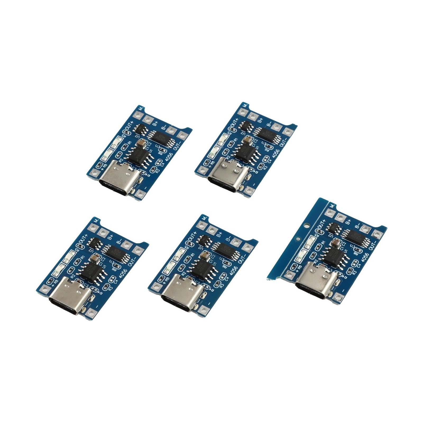 5 x USB Lithium Charger Module with Battery Protection TYPEC USB 5V 1A