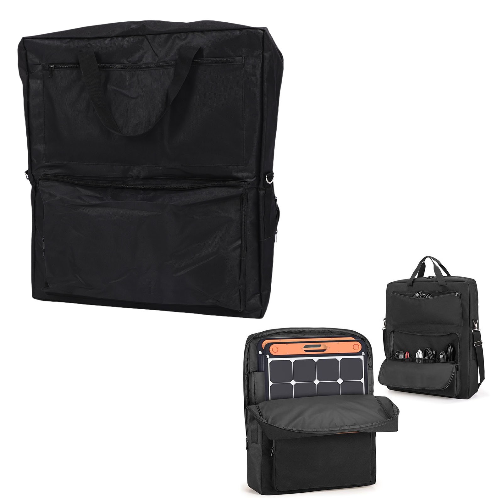 Solar Panel Storage Bag Double Layer Folding Travel Solar Panel Carrying Case