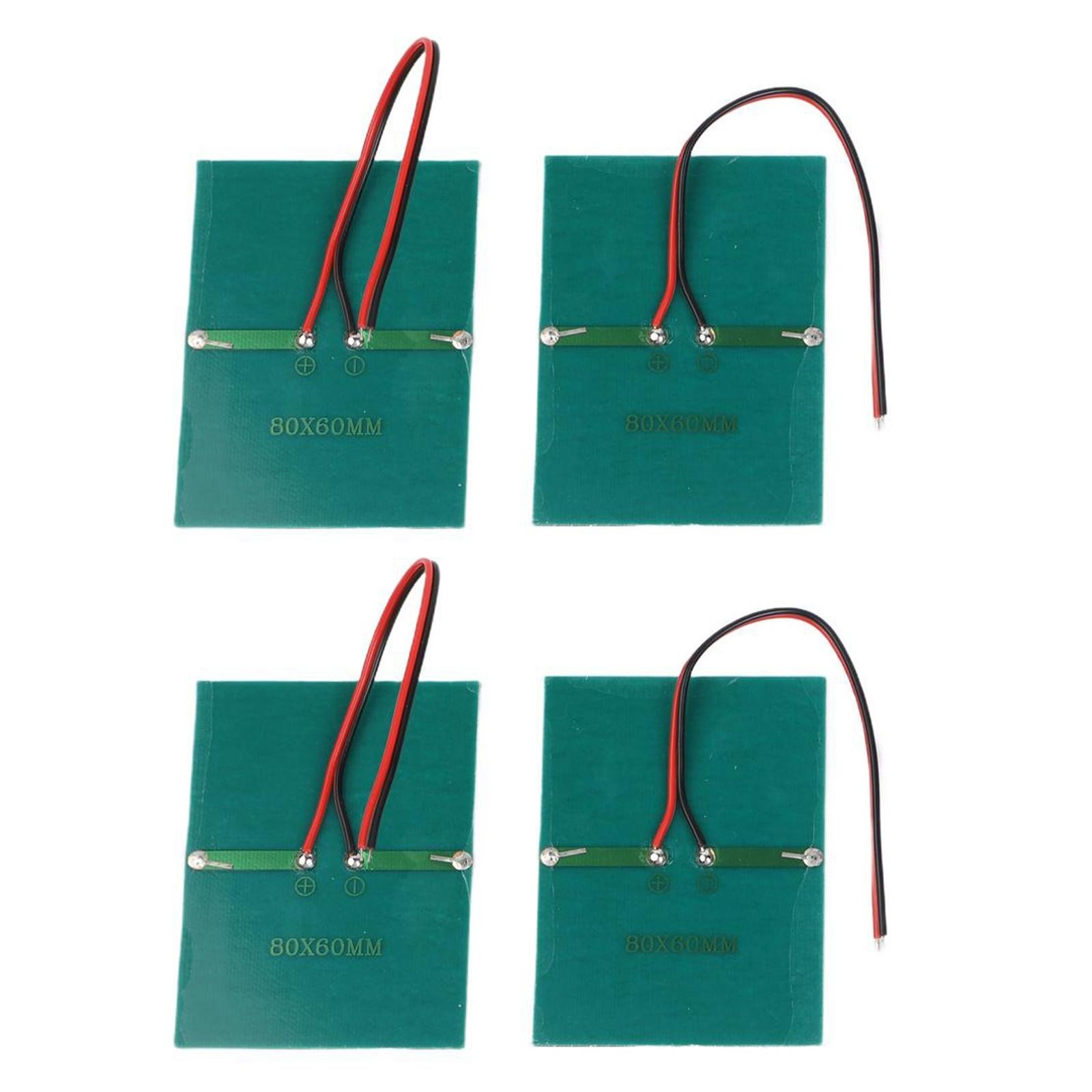 4 Pack 065W 15V Solar Panels with Wiring for Small Power Solar Devices 60x80mm