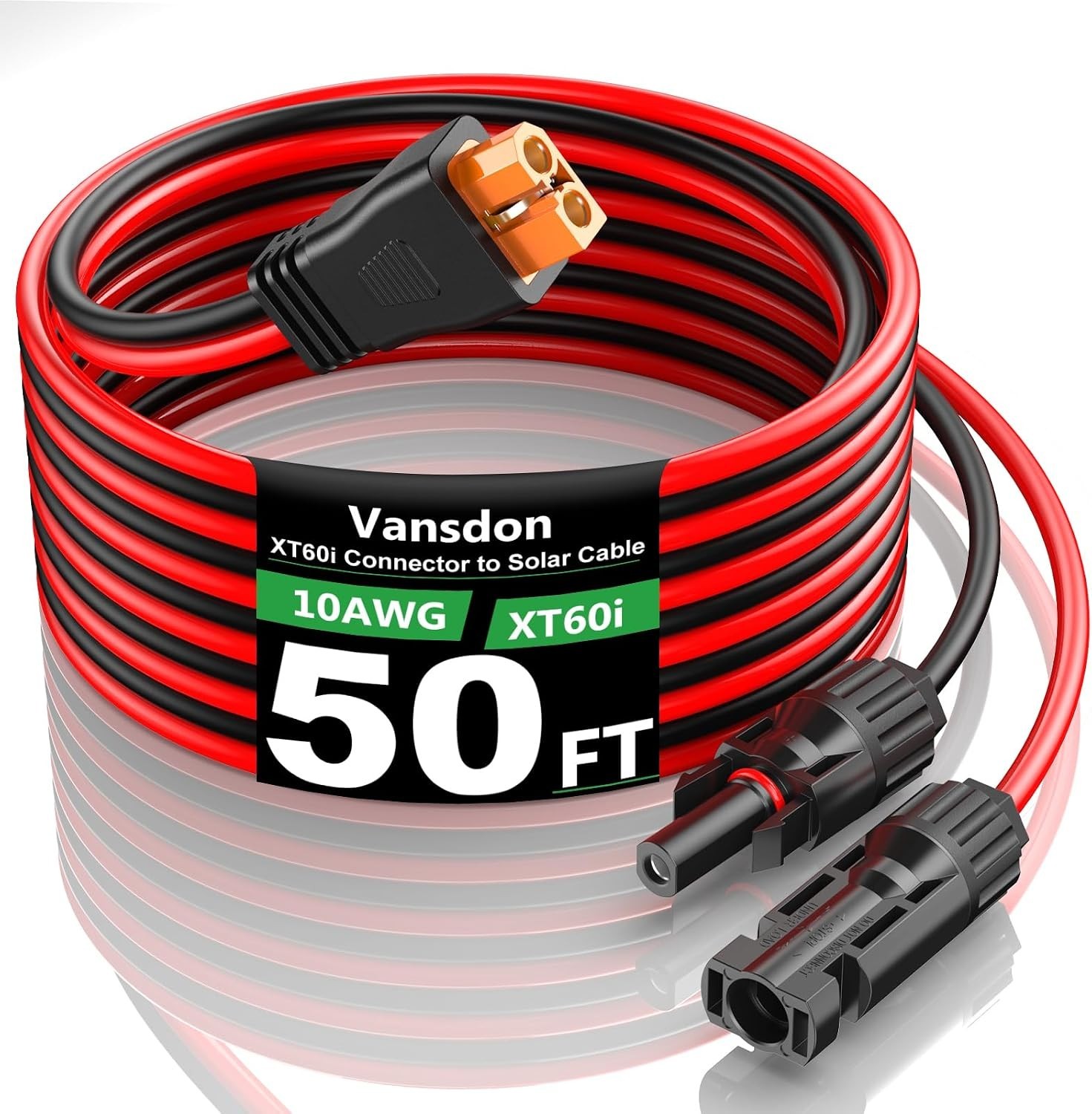Solar to XT60i Extension Cable 10AWG 50FT Solar Co