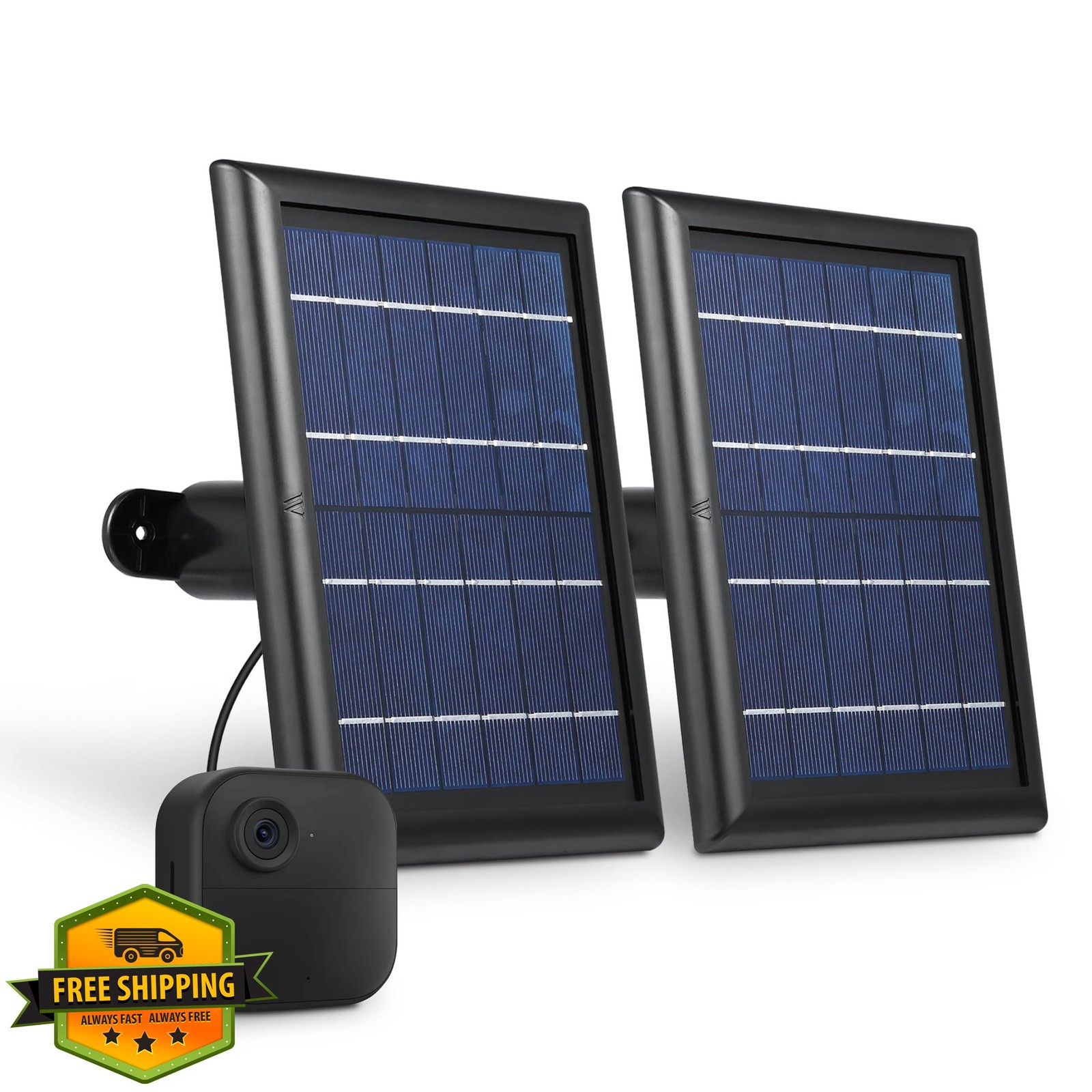Wasserstein Solar Panel 2 Pack Black Internal Battery