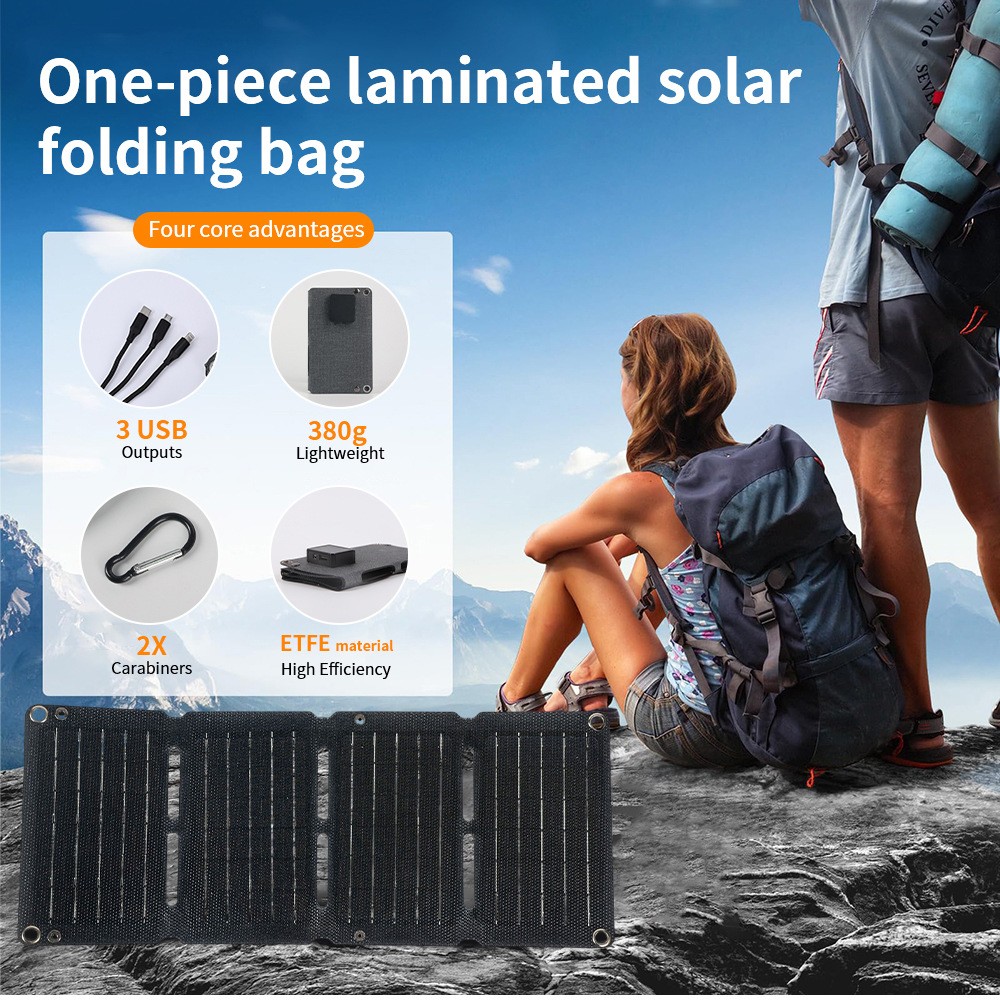 Portable Solar Panel 10W Foldable PV Power Bank Charger for Outdoor Camping Trip
