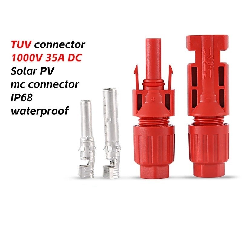 1 Pair PV Connector TUV Approved 1000V DC 35A Male Female For 2.5–6mm² Cable