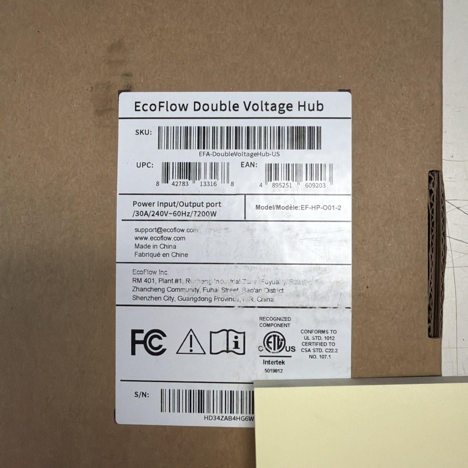 EcoFlow Double Voltage Hub EF-HP-001-2 for DELTA Pro 7200W 240V Power Port New