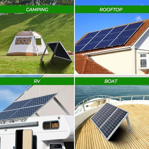 Adjustable Solar Panel Mounting Brackets Set, 14-27IN Tilt Rack for Roof RV Boat