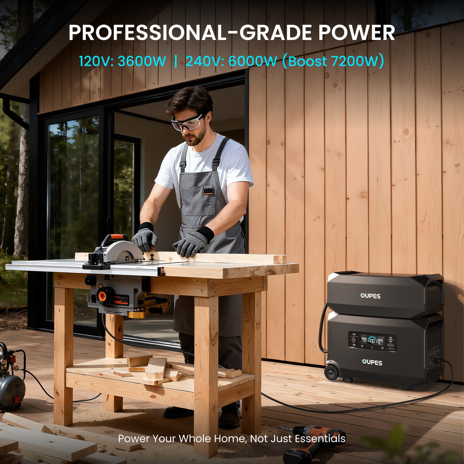 OUPES Guardian 6000 4608Wh Portable Power Station 6000W Solar Generator Home
