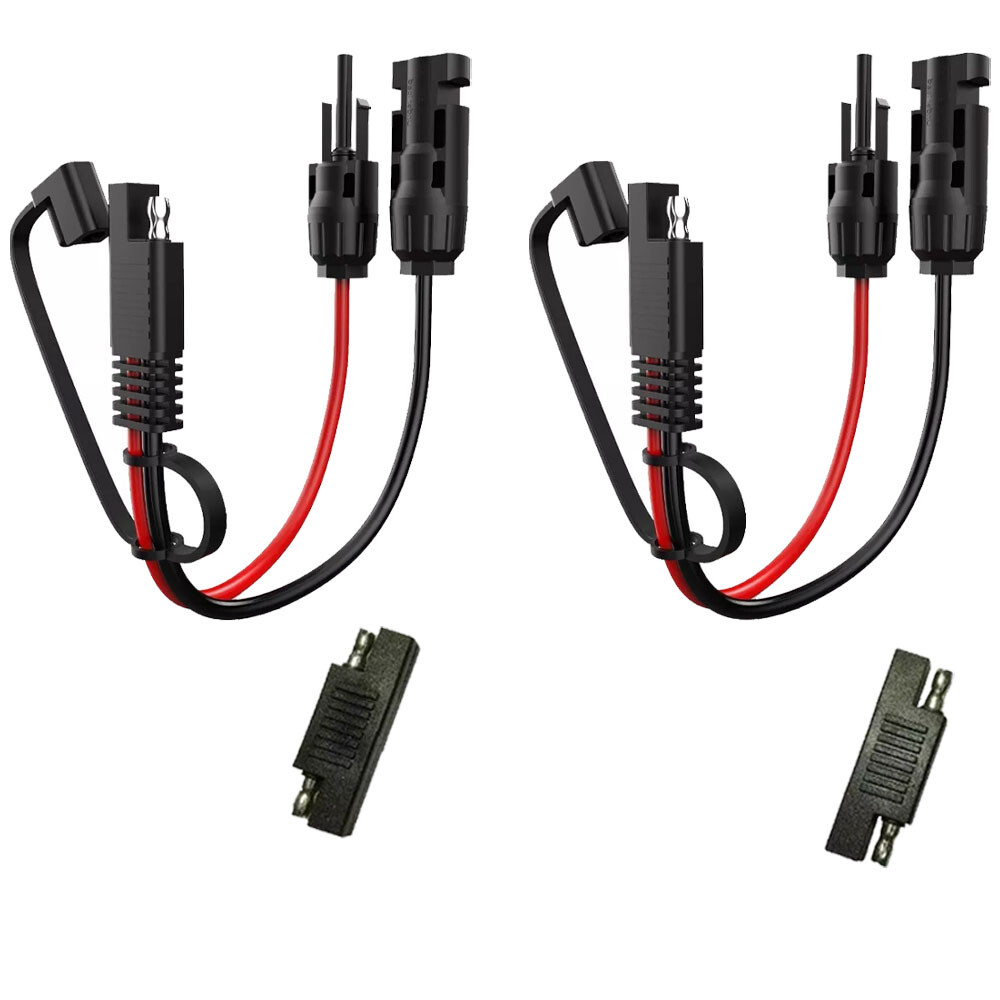 2x Solar Panel Extension Cable 2FT 10AWG SAE to SAE Polarity Reverse Adapter NEW