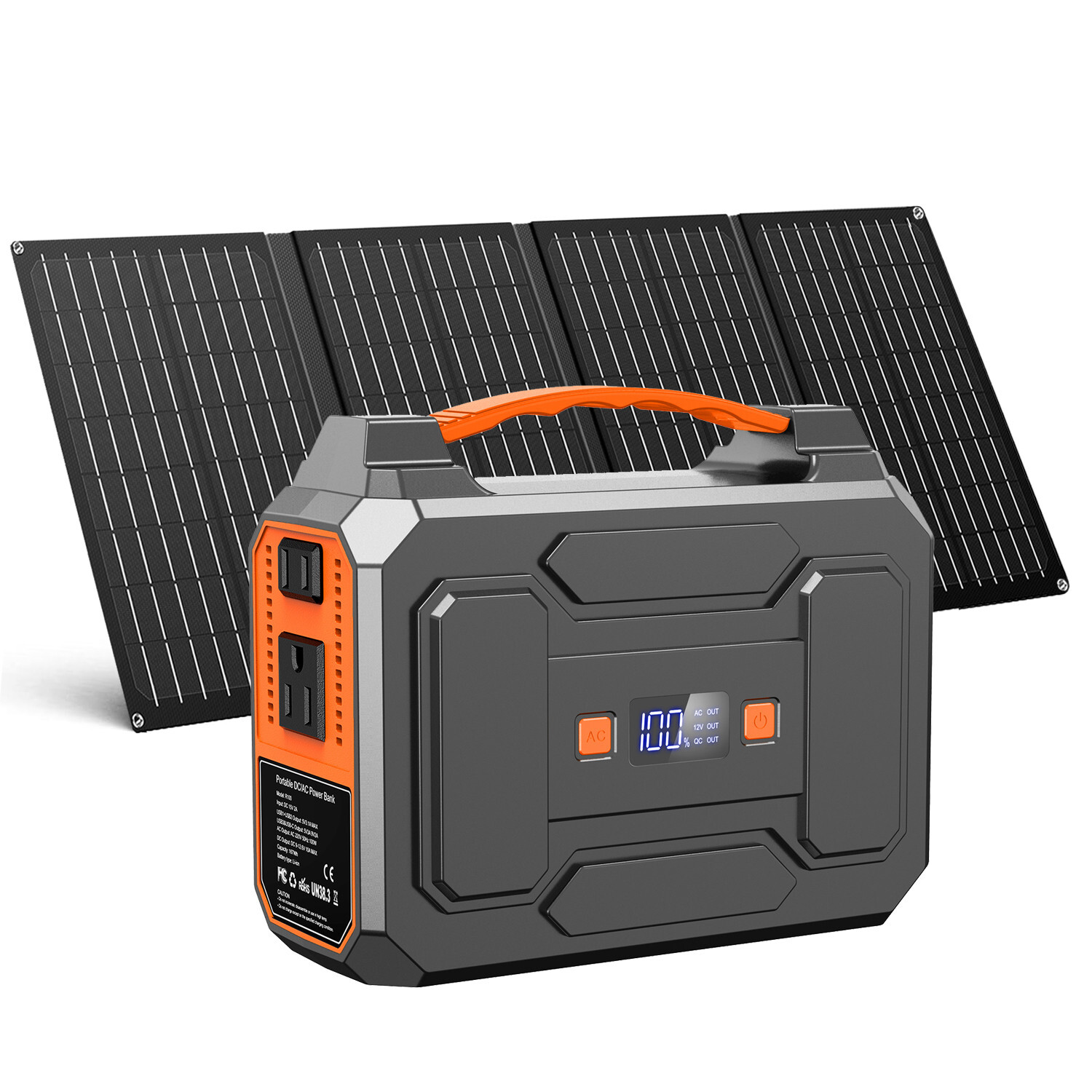 100W Solar Generator Portable Power Station Battery Charger with 40W Solar Panel