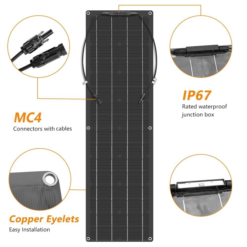200-800W ETFE Flexible Solar Panel For PV Photo-voltaic Boat Marine Caravan Home