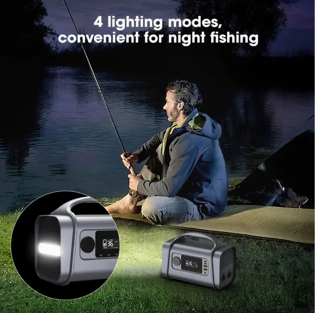 296Wh Portable Power Station 200W (Peak 400W), Lithium Battery Backup Power Supp