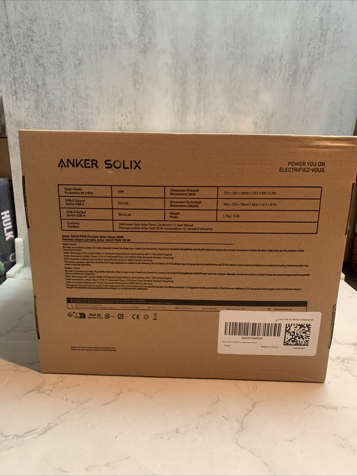 5 Pack Anker Solix PS30 Solar Panel 30W Foldable Portable Solar Charger 2-Ports