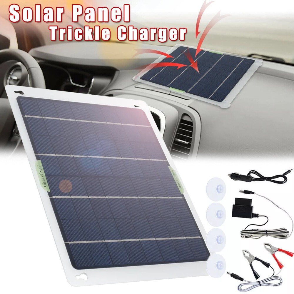 50W Solar Battery Maintainer Waterproof Car RV Boat Charger 12V Tender Trickle