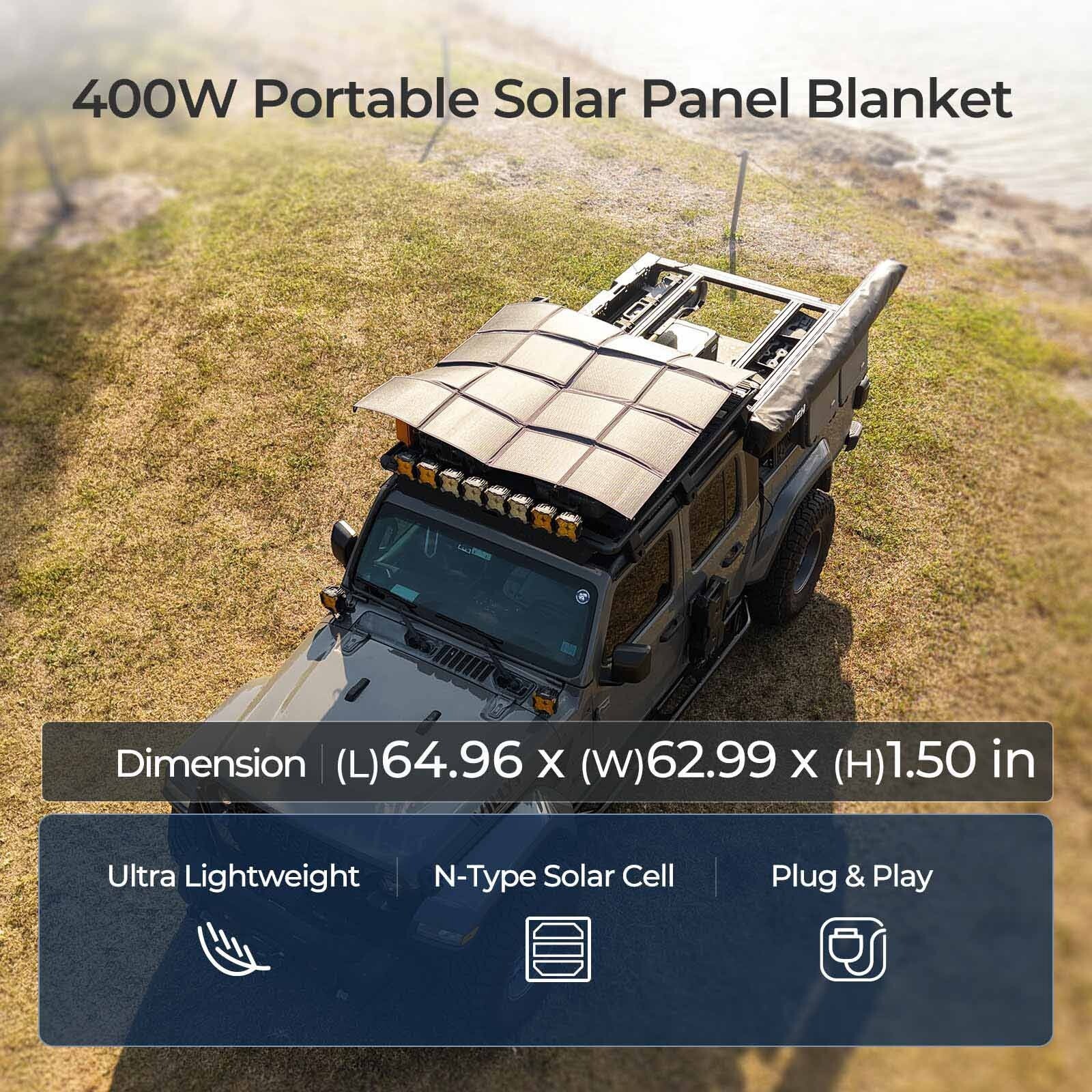 Renogy 400W Solar Panel Blanket N-Type Portable Foldable ‌Certified Refurbished