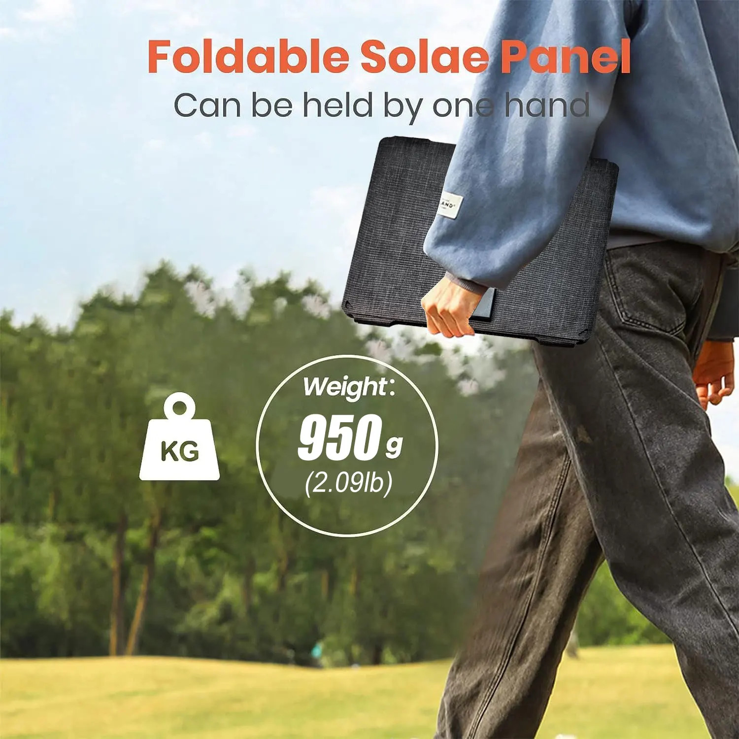 35W Portable Solar Panel with 1 USB Port 1 Type C Fast Charge ETFE Solar Panel