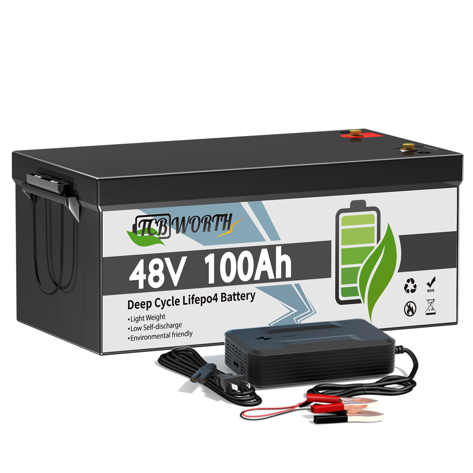48V 100Ah Lithium LiFePO4 Battery 200A BMS 5120Wh Golf Cart UPS Solar Off-Grid