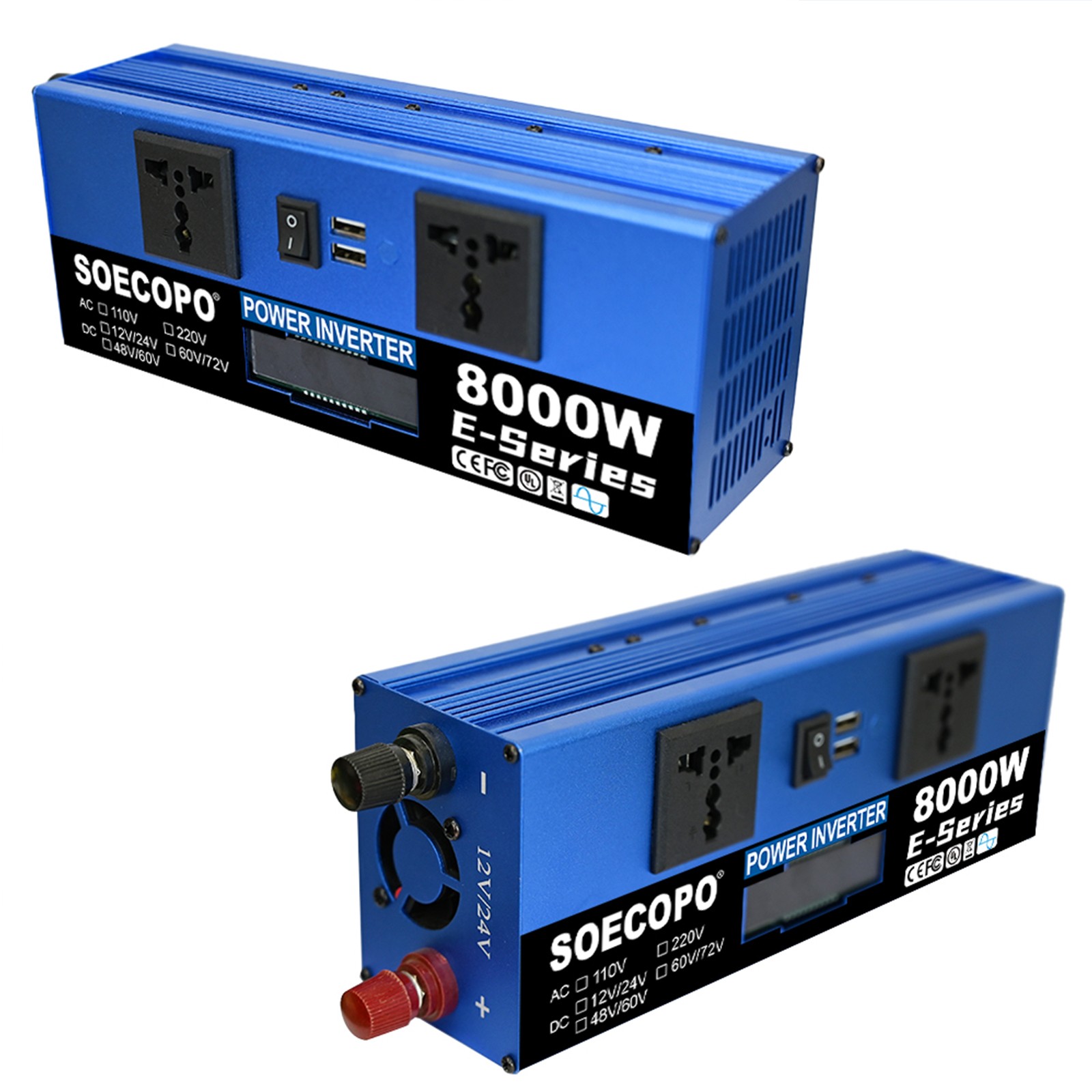 8000W Solar Power Kit Inverter, 2pcs 200W Solar Panels & 100A Controllerfu
