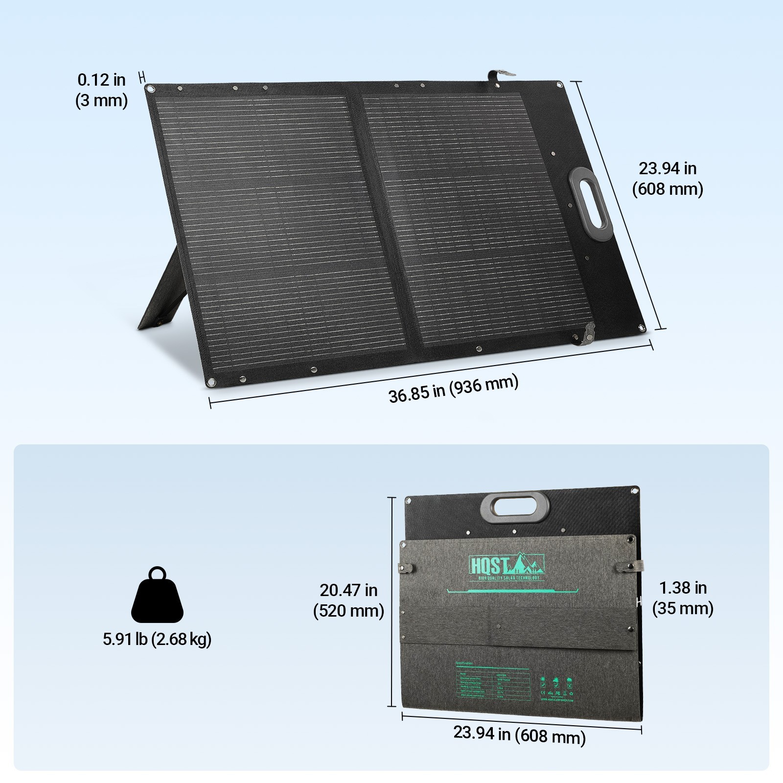 Open Box-HQST 200 Watt Solar Panel, 9BB Monocrystalline Solar Panels